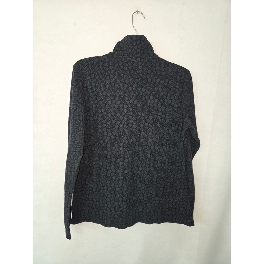 Columbia Fleece Pullover Womens L Black Grey Geometric 1/4 Zip XL6047 - Picture 2 of 10